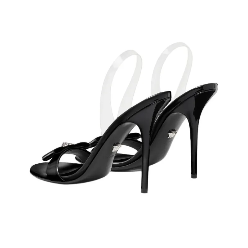 VERSACE Gianni Ribbon 110mm Slingback Sandals-4