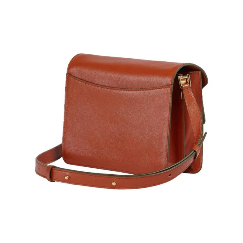 MARNI Trunk Calfskin Trunk Bag Clutch Shoulder Bag Women's Orange-2