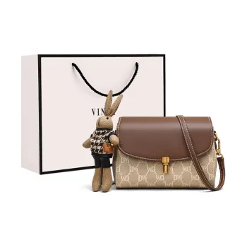 VINEY Synthetic Leather Shoulder Bag Crossbody Bag Small Square Bag Regular Women's Rock Brown