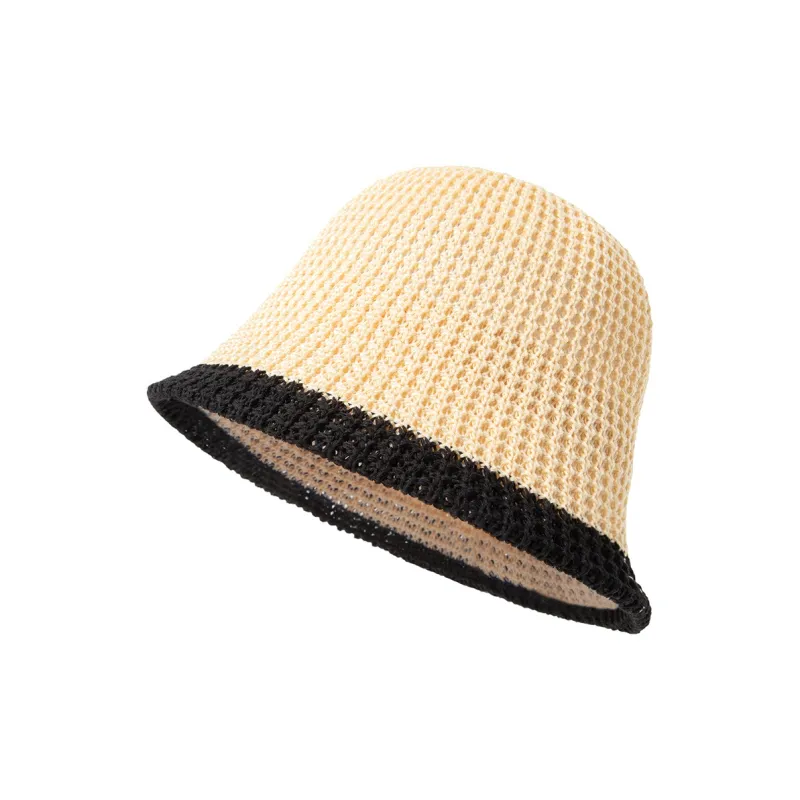BAIJUAN Straw Woven Polyester Bucket Hats Unisex-5