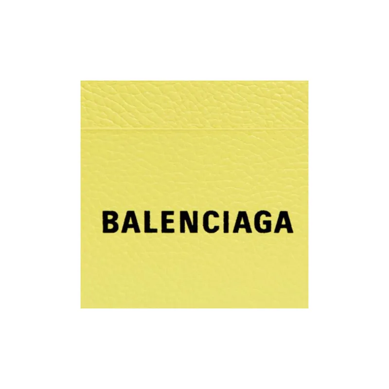 Balenciaga Grained Calfskin Card Holder Regular Women's Yellow-2