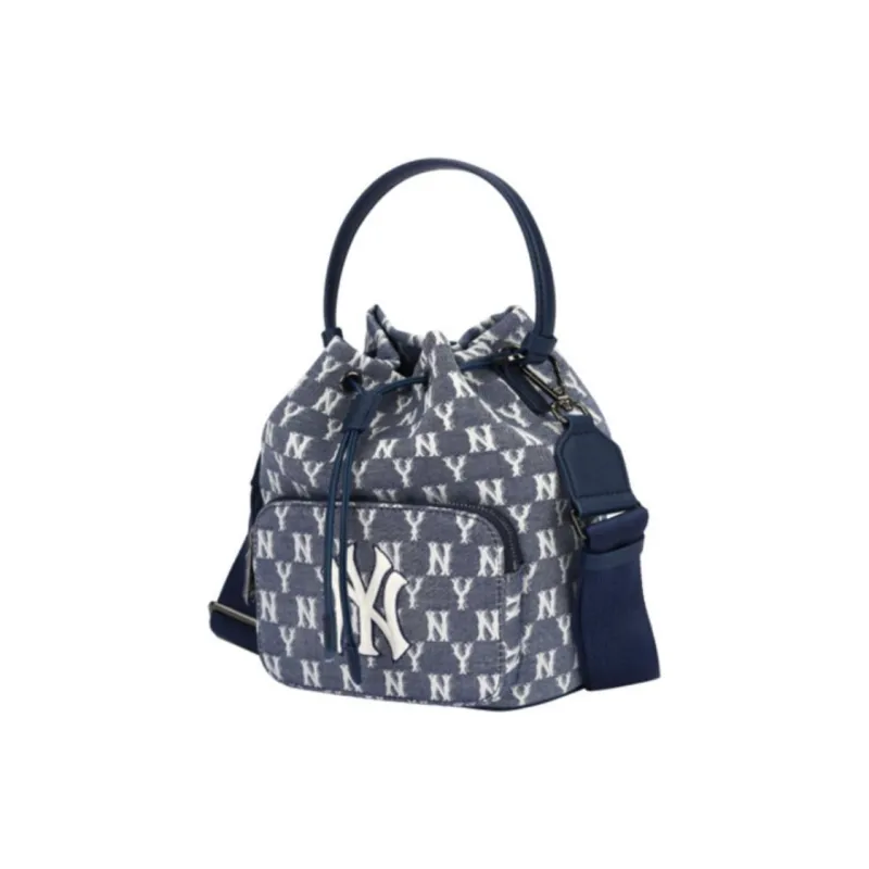 MLB Monogram Collection Polyester Bucket Bags Shoulder Bag Crossbody Bag Regular Unisex Denim Blue-1