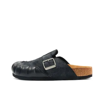 OGR Cork Sole Closed Toe Slippers Unisex Black