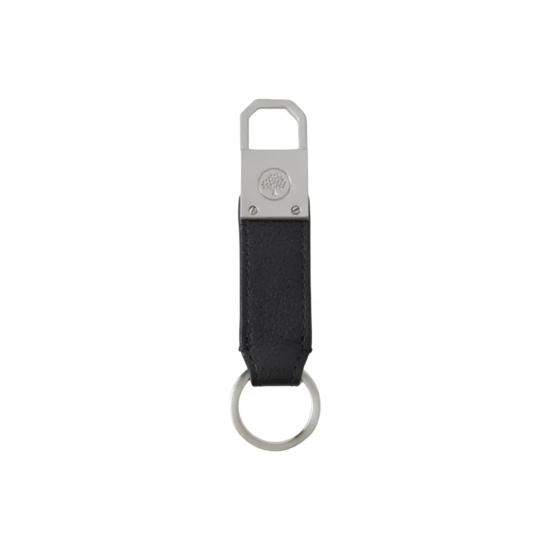 Mulberry Eggstone Grain Leather Key Ring Pouch Merch Women's Black-1