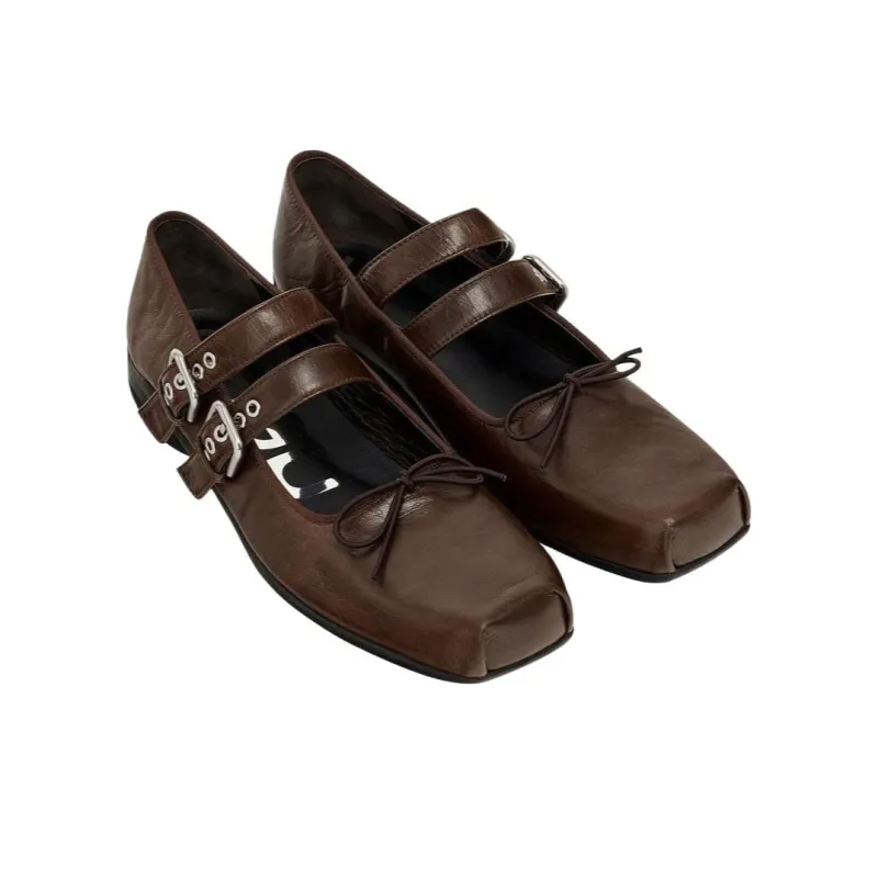 Open Yy Casual Single Shoes Women's Brown-3