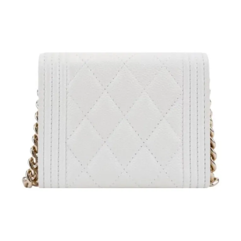 CHANEL Leboy Grain Calfskin Shoulder Bag, Crossbody Bag, Coin Purse Regular Women's White-1