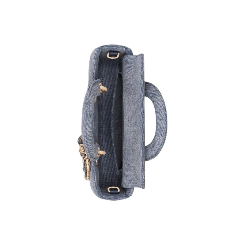DIOR Lady D JOY Denim Fabric Shoulder Bag, Crossbody Bag, Handbag Trumpets Women's Light Blue-5