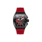 Black Case Red Dial Red Rubber Strap