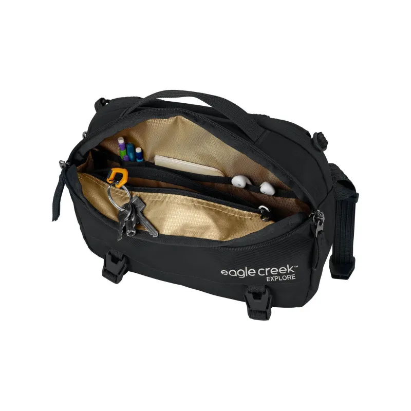 EAGLE CREEK Polyester Messenger Bag, Portable Crossbody Bag, Shoulder Bag Mini Unisex Black-5