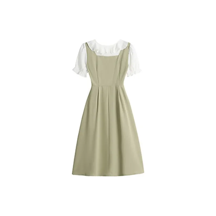 ETSE Short Sleeved Dresses Women's Green-1