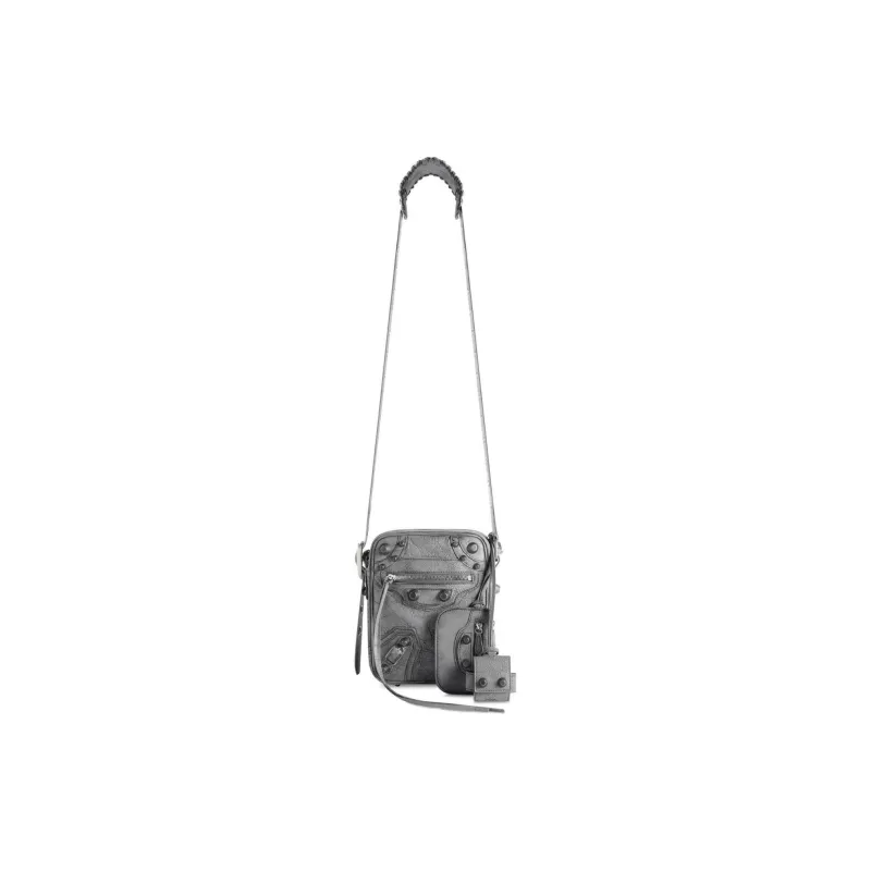 Balenciaga Le Cagole Arena Lambskin Shoulder Bag, Crossbody Bag Men's Gray-1