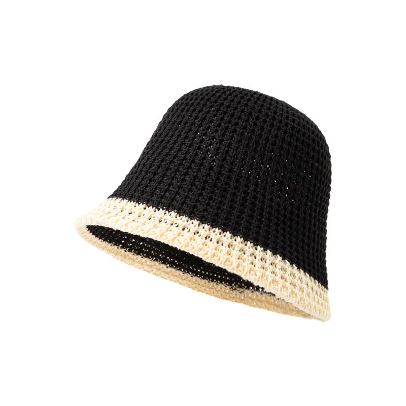 BAIJUAN Straw Woven Polyester Bucket Hats Unisex-3