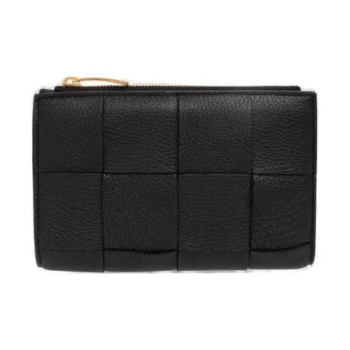 Bottega Veneta Lambskin Patch Calfskin Wallet Men's Black