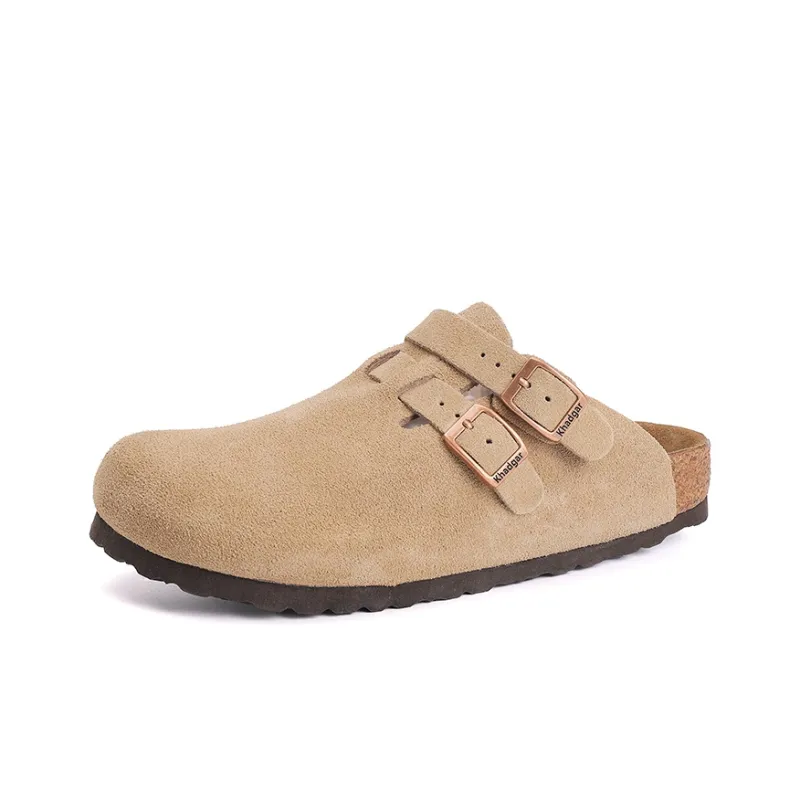 Khadgar Mules Slip on Shoes With Partial Coverage, Reversible, Birkenstock, Cork Soft Sole Closed Toe Slippers Unisex-11