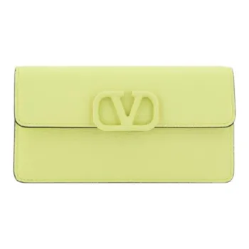 Valentino GARAVANI Calfskin Shoulder Bag Crossbody Bag Wallet Women's Yellow Green