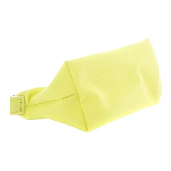 LONGCHAMP Le Pliage Club Cowhide Patchwork Canvas Canvas Bag Clutch Coin Purse Women's Light Yellow-2