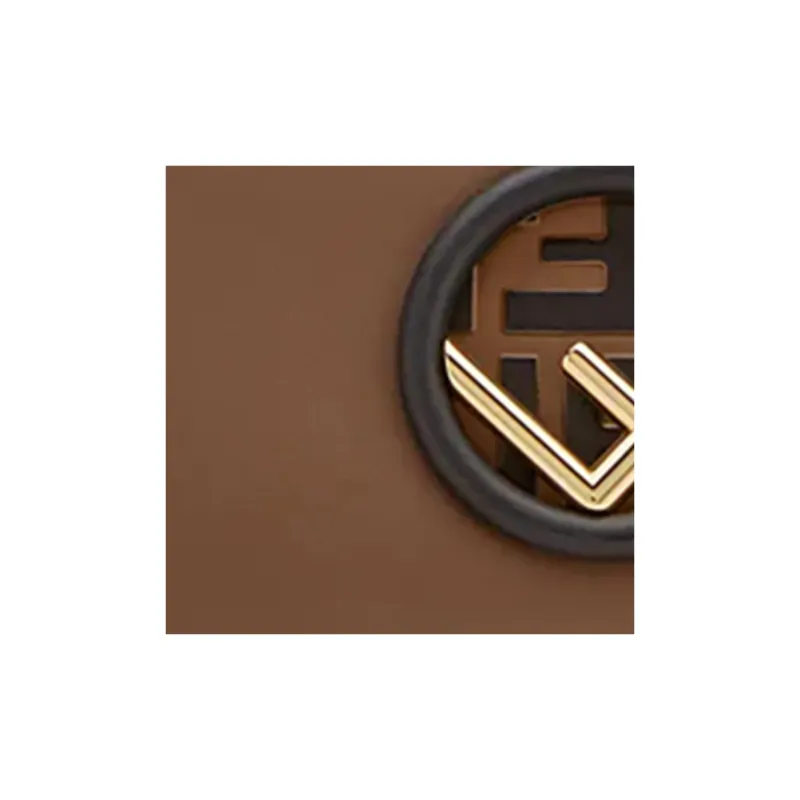 FENDI Kan I Leather Portable Crossbody Bag Shoulder Bag Mini Women's Brown-4