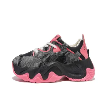 VICTORIA&VERA Height Increasing Coverage Low Top Chunky Sneakers Women's Rose Red