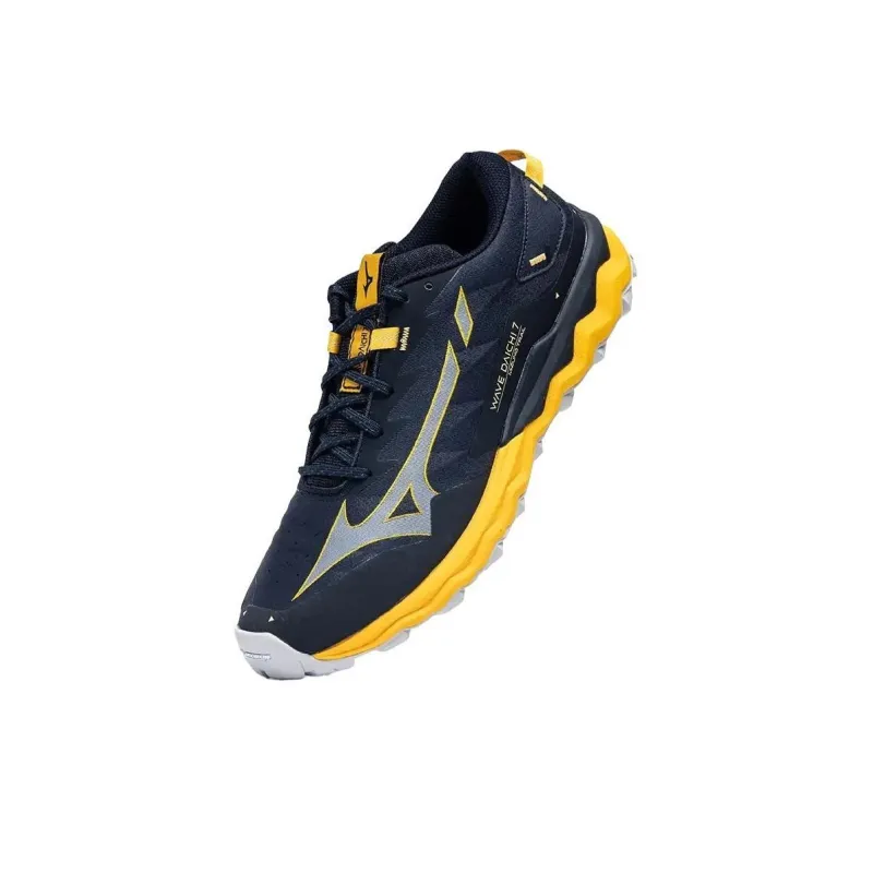 Mizuno Wave Daichi 7 Cushioning Wear Resistant Low Top Casual Running Shoes Men's Black Neon Yellow-1