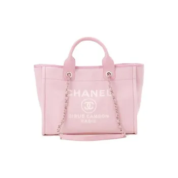 CHANEL 22SS Mixed Fiber Shopping Bag, Shoulder Bag, Crossbody Bag, Handbag Trumpets Women's Pink