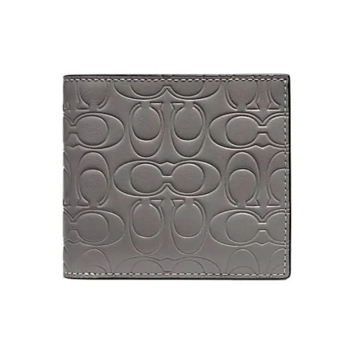 COACH Billfold Wallet Calfskin Wallet Men's Heather Gray