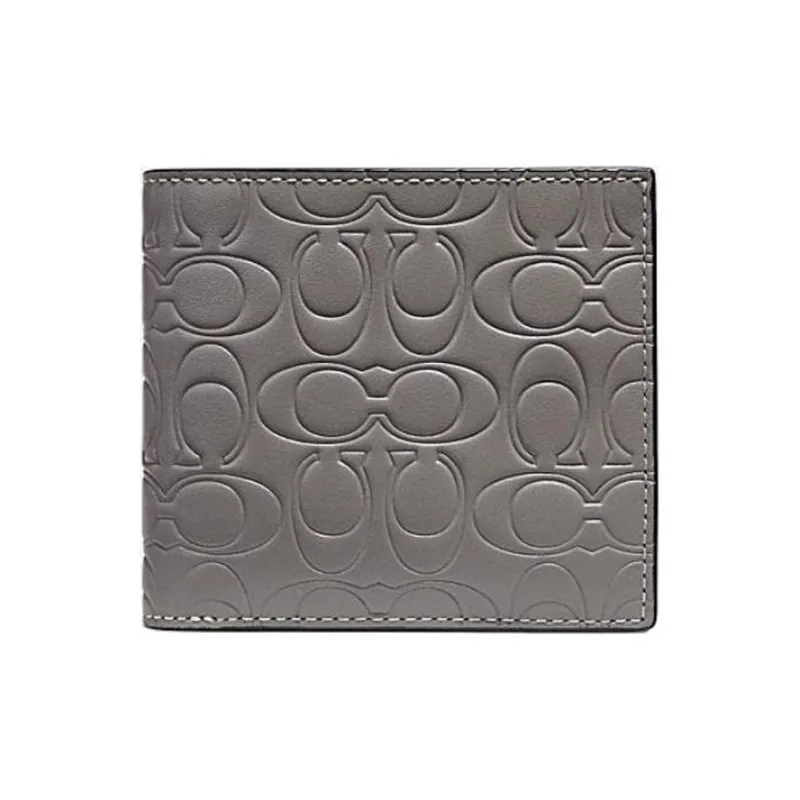 COACH Billfold Wallet Calfskin Wallet Men's Heather Gray-0