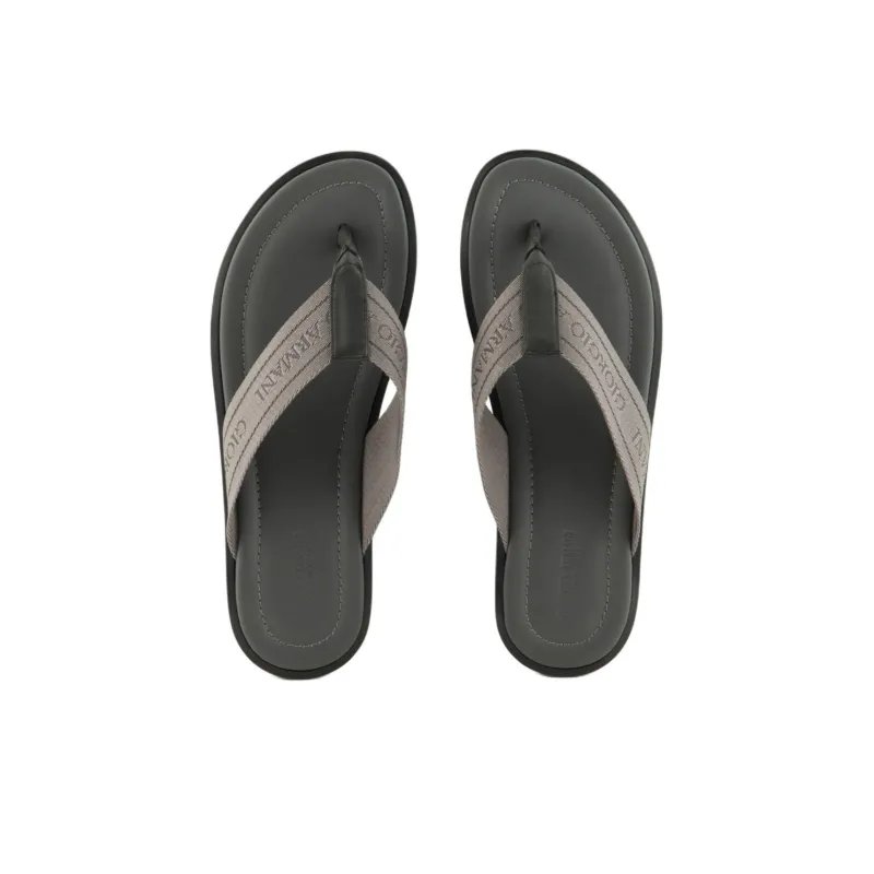 GIORGIO ARMANI Odor-Resistant Flip Flops Men's Black Gray Color-3
