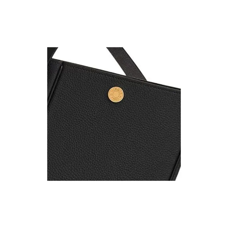 HERMES Perspective Cavaliere Togo Calfskin With Hunter Cow Leather Crossbody Bag Shoulder Bag Regular Unisex Black-3