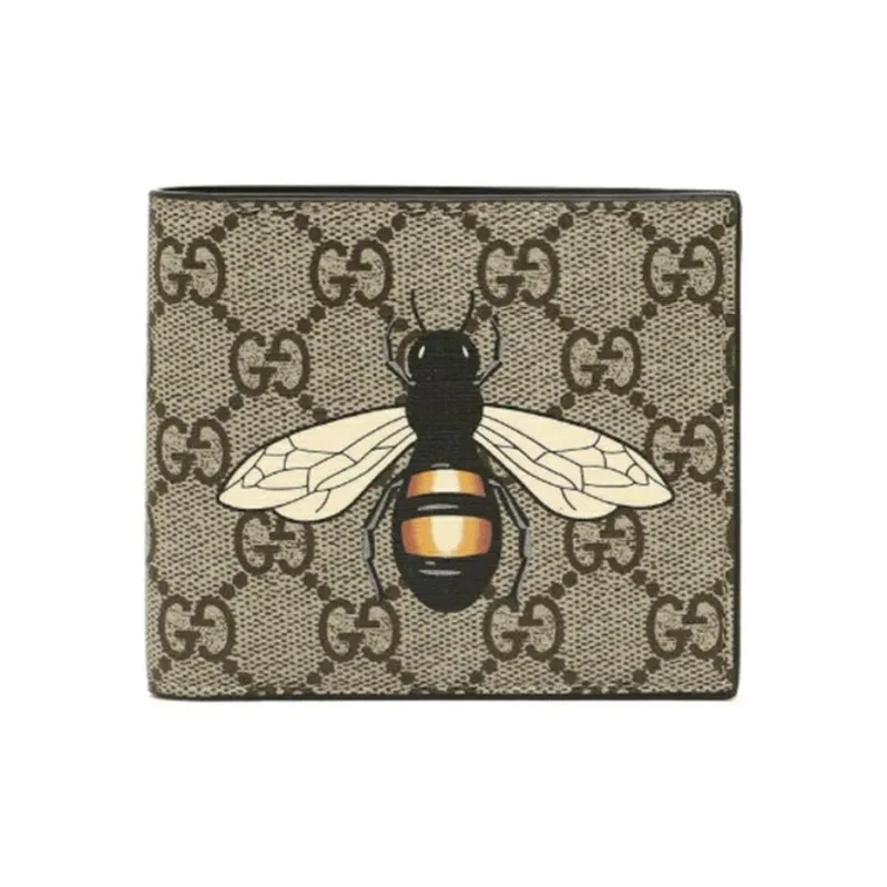GUCCI Canvas With Leather Wallet Men's Ebony-0