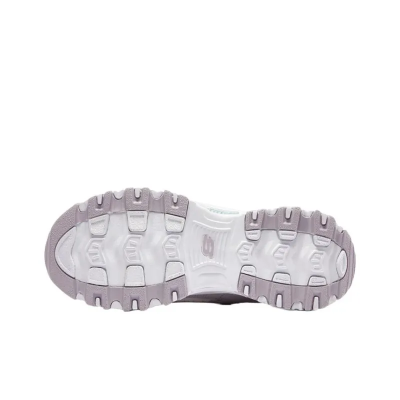 Skechers D'LITES 1.0 Cushioning Anti Slip Wear Resistant Breathability Low Top Chunky Sneakers Women's Lavender-4