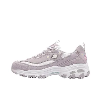 Skechers D'LITES 1.0 Cushioning Anti Slip Wear Resistant Breathability Low Top Chunky Sneakers Women's Lavender