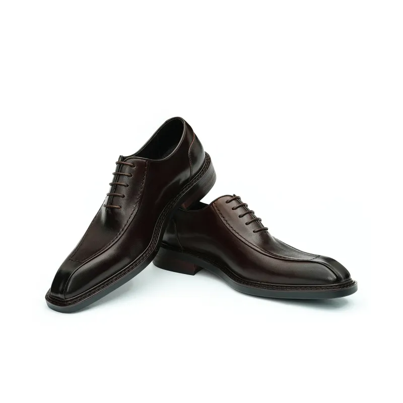 ASTON M.JAZZ Dress Shoes Men Low Top Black/Coffee-11