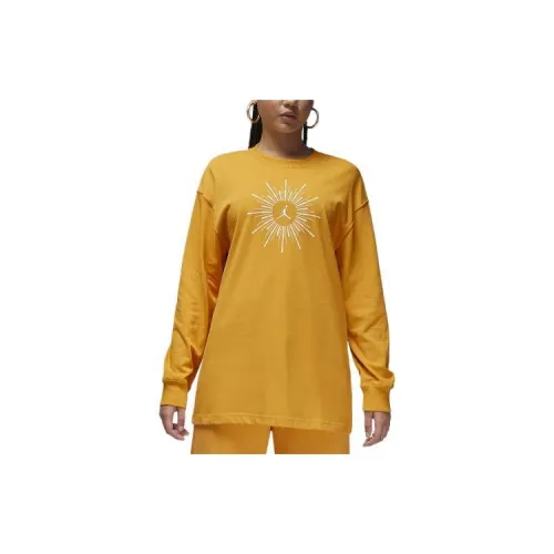 Jordan Flight T-Shirts Women's Yellow Ochre