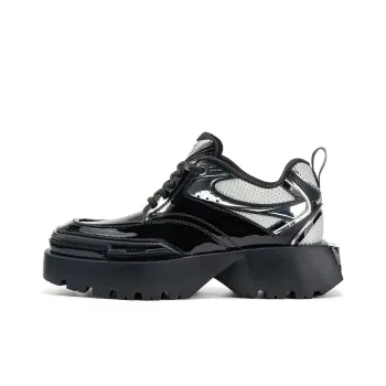 OGR Square Toe Derby 2.0 Low Top Casual Shoes Unisex Cyber Black White Silver