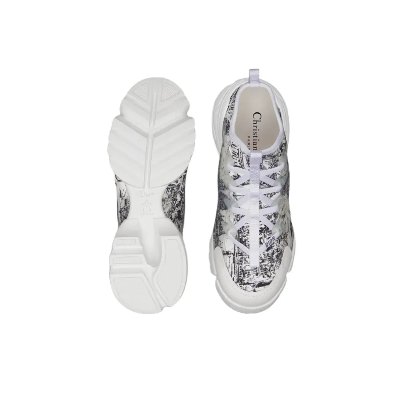 DIOR D-Connect Low-Top Casual Shoes Women's White Black-4