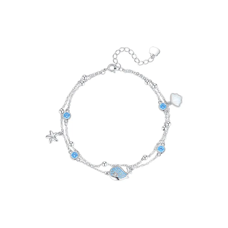 YINCHIE S925 Silver Anklets Women's-0