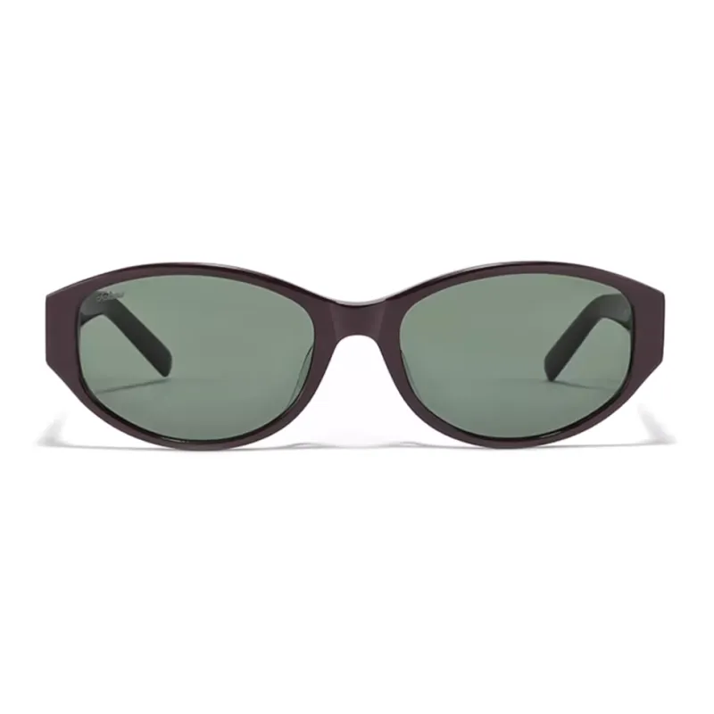 Fakeme Β Titanium Plate Oval Sunglasses Unisex Black-1