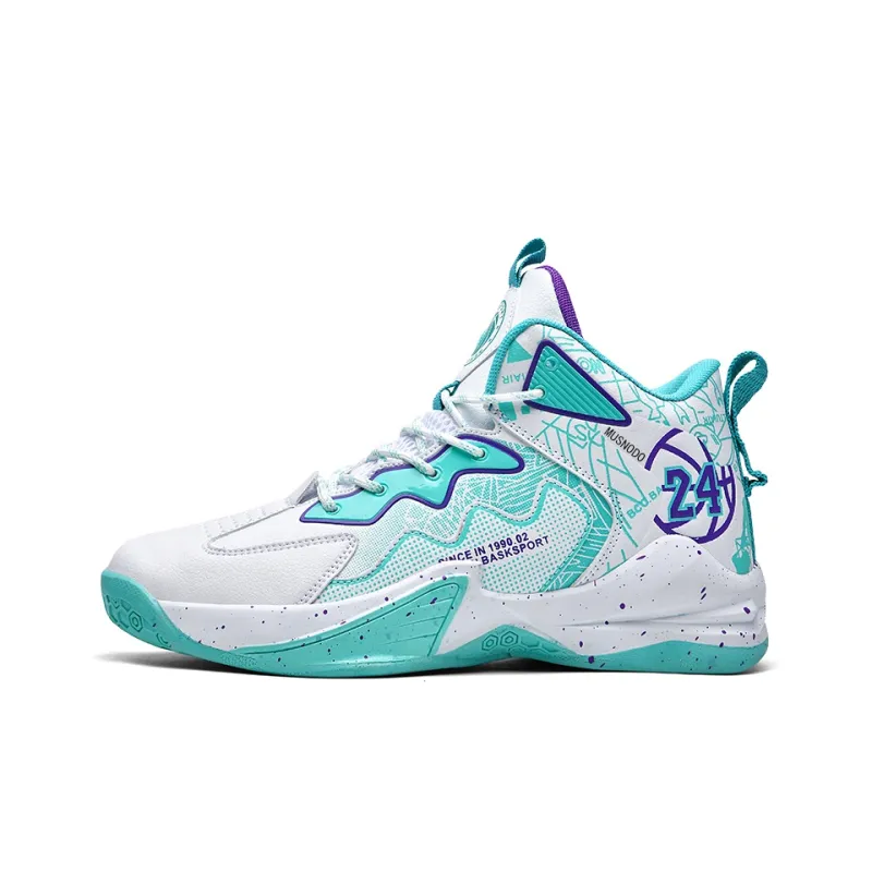 MUSNODO Cushioning, Slip Resistant, Abrasion Resistant, Coverage, Rebound Mid Top Basketball Shoes Unisex-3