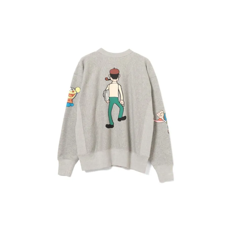 Beams X Doraemon X Champion Sweatshirts Unisex Gray-1