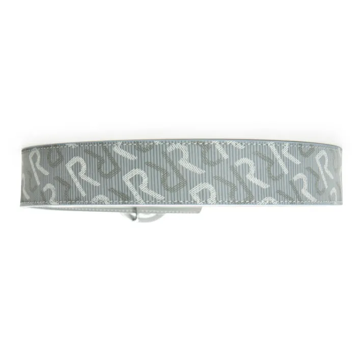 RARE Round Double R Buckle, Automatic Buckle Leather Belts Unisex Light Gray-2