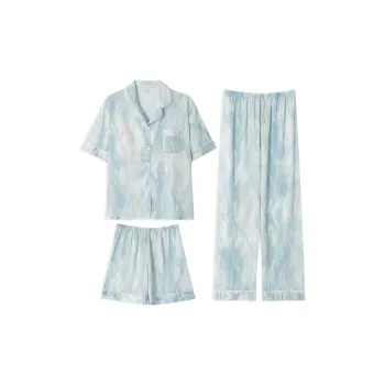 O'MESIK Pajama Set Women's Tie Dye Blue