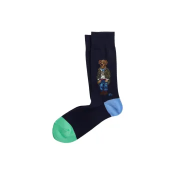 Polo Ralph Lauren SS24 Knee-High Socks Men's 1 Pack Nautical Blue