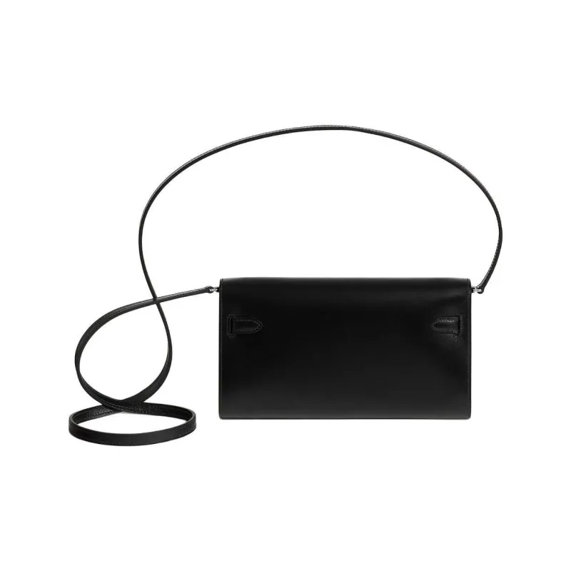 HERMES Kelly To Go Box Calfskin Wallets Handheld Shoulder Bag Crossbody Bag Women's 89 Noir Black-2