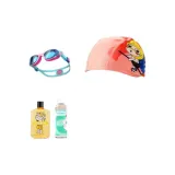 Set: Light Pink Octopus Swim Goggles+Dream Game Cloth Cap+Shampoo and Shower Gel