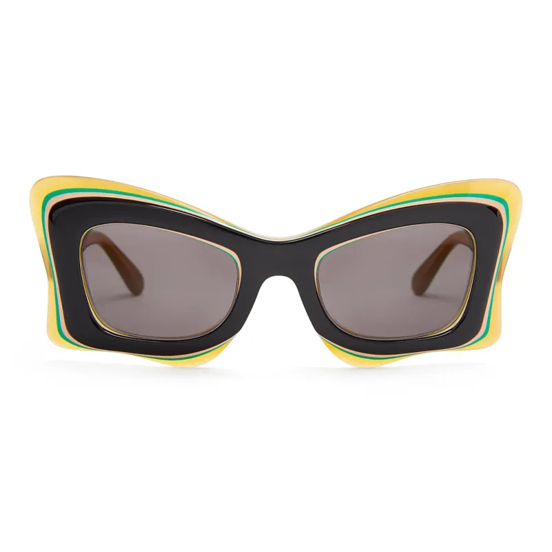 LOEWE Acetate Irregular Shape Sunglasses Unisex Black-1