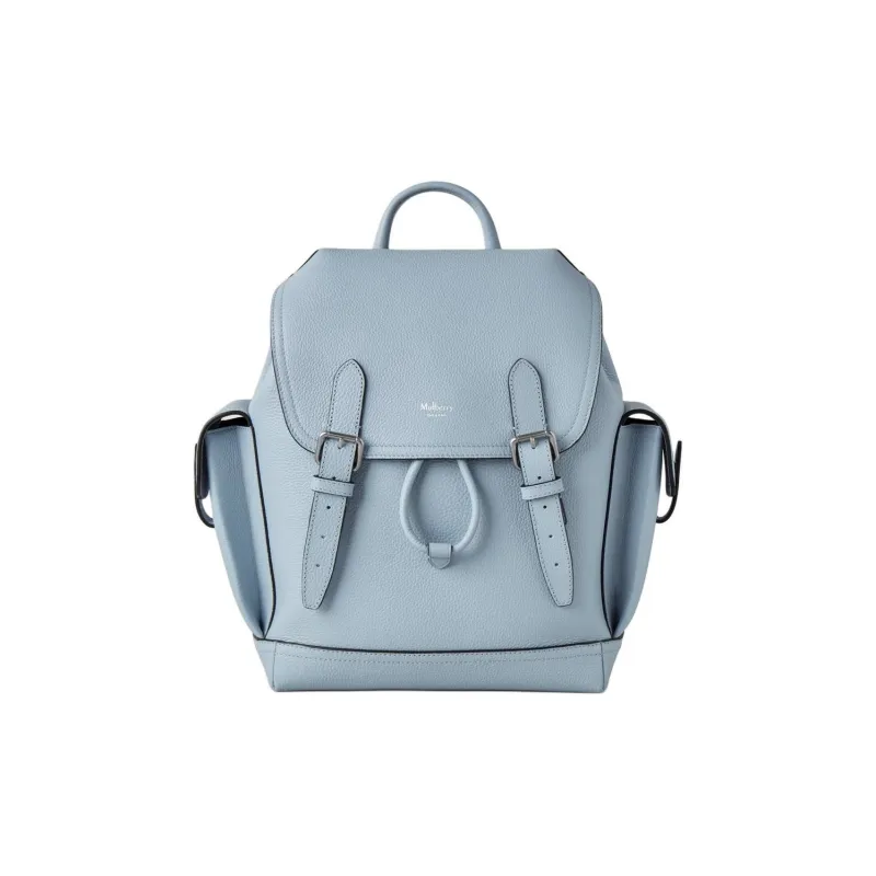 Mulberry Grained Leather Backpack Mini Women's Poplin Blue-0
