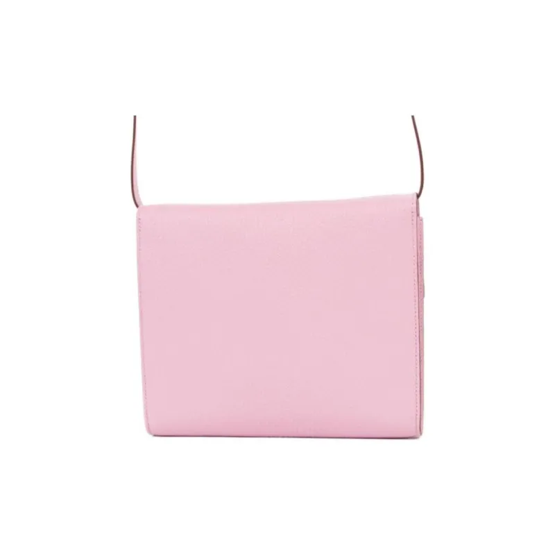 HERMES Clic Mysore Goat Skin Handheld Shoulder Bag, Crossbody Bag Regular Women's X9 Mauve Sylvestre Mallow Purple-4