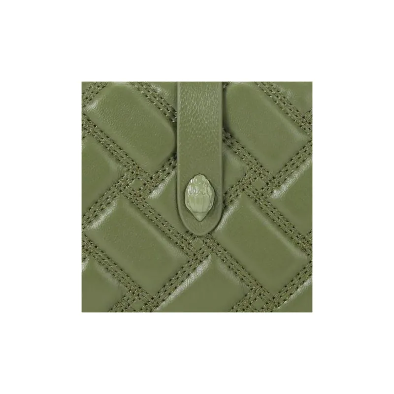 Kurt Geiger London Lambskin Wallet Women's Khaki Green-4