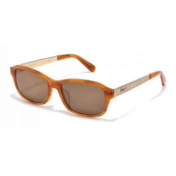 Fakeme Plate And Metal Β Titanium Rectangular Sunglasses Unisex Brown