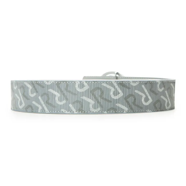 RARE Round Double R Buckle, Automatic Buckle Leather Belts Unisex Light Gray-1